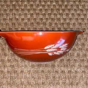 Pyrex Vintage Burnt Orange Harvest Wheat Pattern Mixing Bowl sz 444